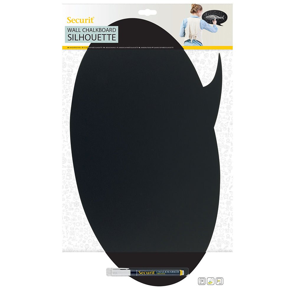 Securit® Wandkreidetafel Silhouette Sprechblase, 47x27cm - Wandtafel - Speedjust Schweiz