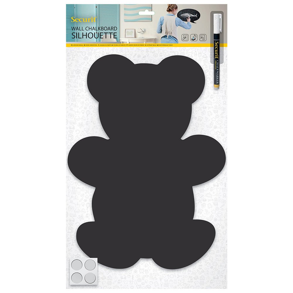 Securit® Wandkreidetafel Silhouette Teddybär, 30x40cm - Wandtafel - Speedjust Schweiz