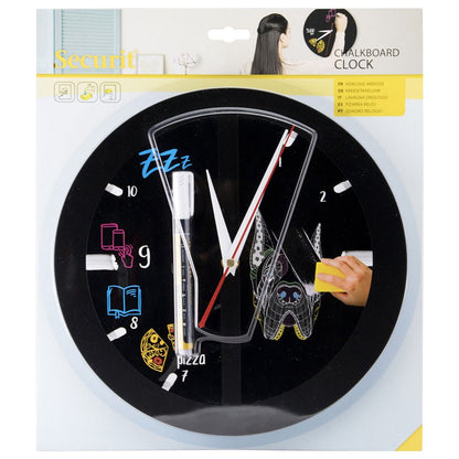Securit® Wandkreidetafel Silhouette Uhr, 27x27cm - Wandtafel - Speedjust Schweiz