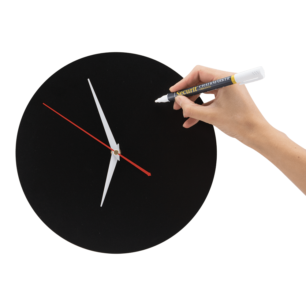Securit® Wandkreidetafel Silhouette Uhr, 27x27cm - Wandtafel - Speedjust Schweiz