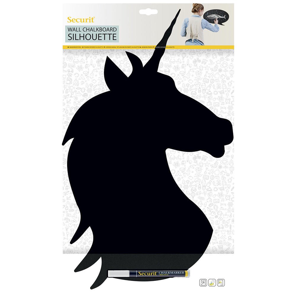 Securit® Wandkreidetafel Silhouette Unicorn, 30x49cm - Wandtafel - Speedjust Schweiz