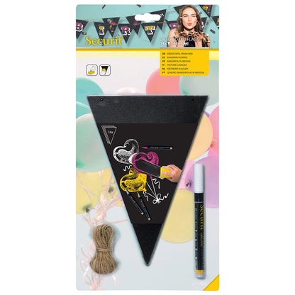 Securit® Wandkreidetafel Silhouette Wimpelkette, 12 Stk., 15x21cm - Wandtafel - Speedjust Schweiz