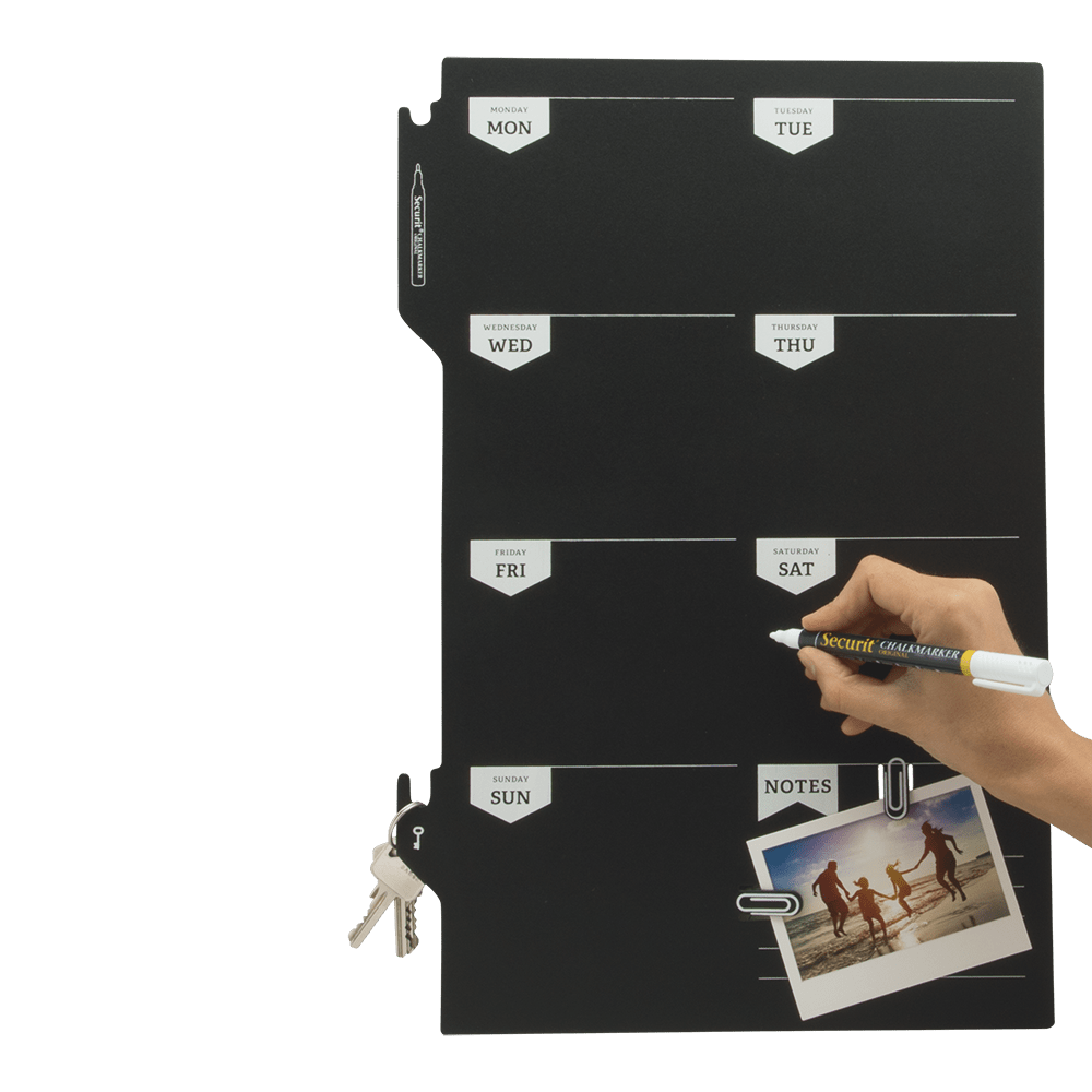 Securit® Wandkreidetafel Silhouette Wochenplaner, 30x50cm - Wandtafel - Speedjust Schweiz