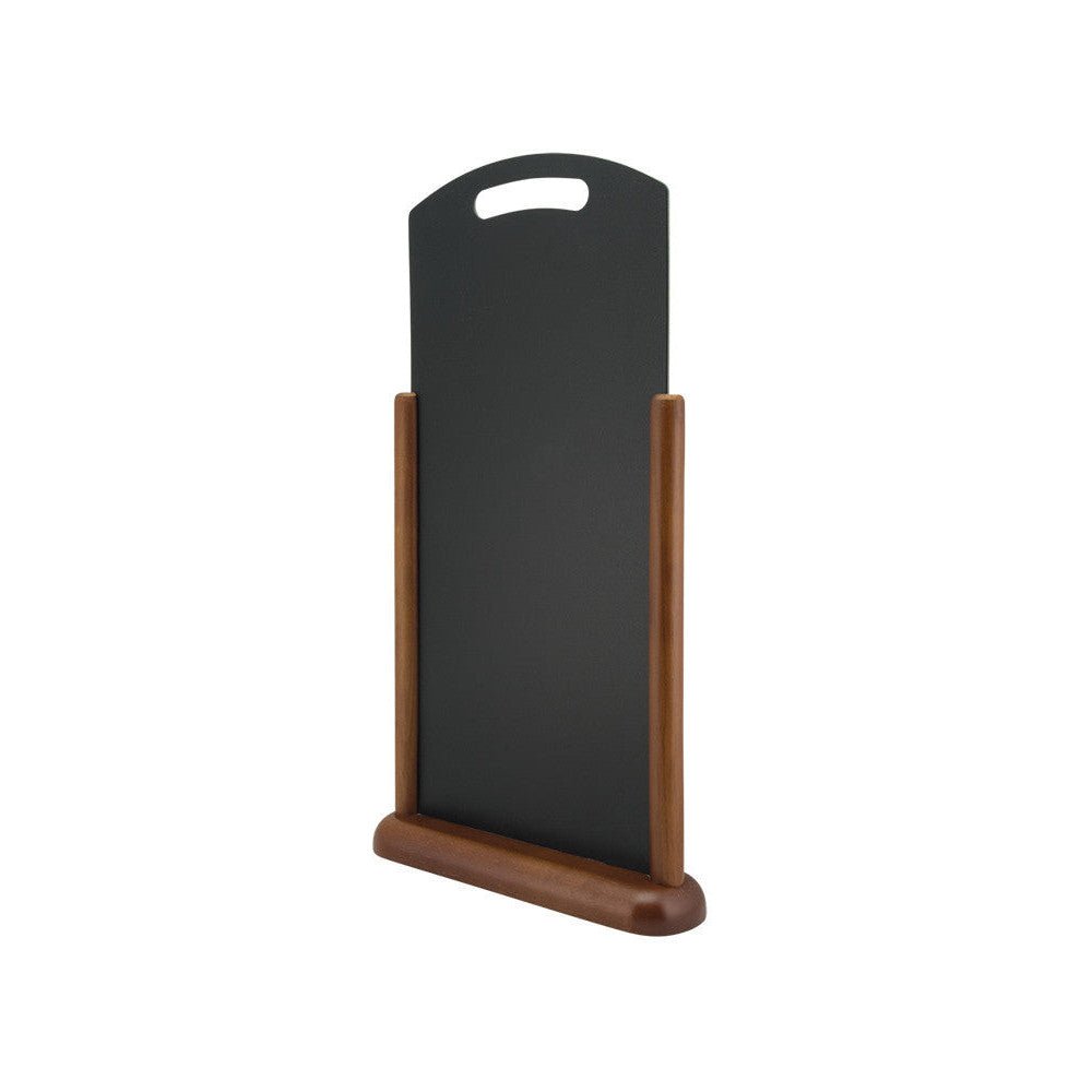 Securit® XL Tischkreidetafel mit Holzrahmen Dunkelbraun, mit Griff, 26x47cm - Tischaufsteller / Tags - Speedjust Schweiz