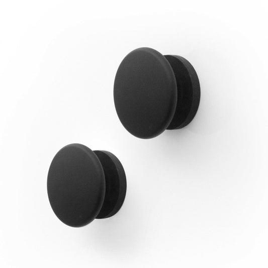 KalaMitica® Magnetische Garderobenhaken Neodym, Ø5.2cm, Schwarz, 2 Stk.