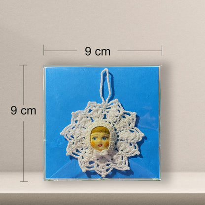 Weihnachtssmuck Handgehäkelter Engel „Schneestern“