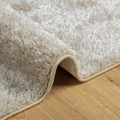 Teppich ISTAN Hochflor Glänzend Beige 140x200 cm - Speedjust Schweiz