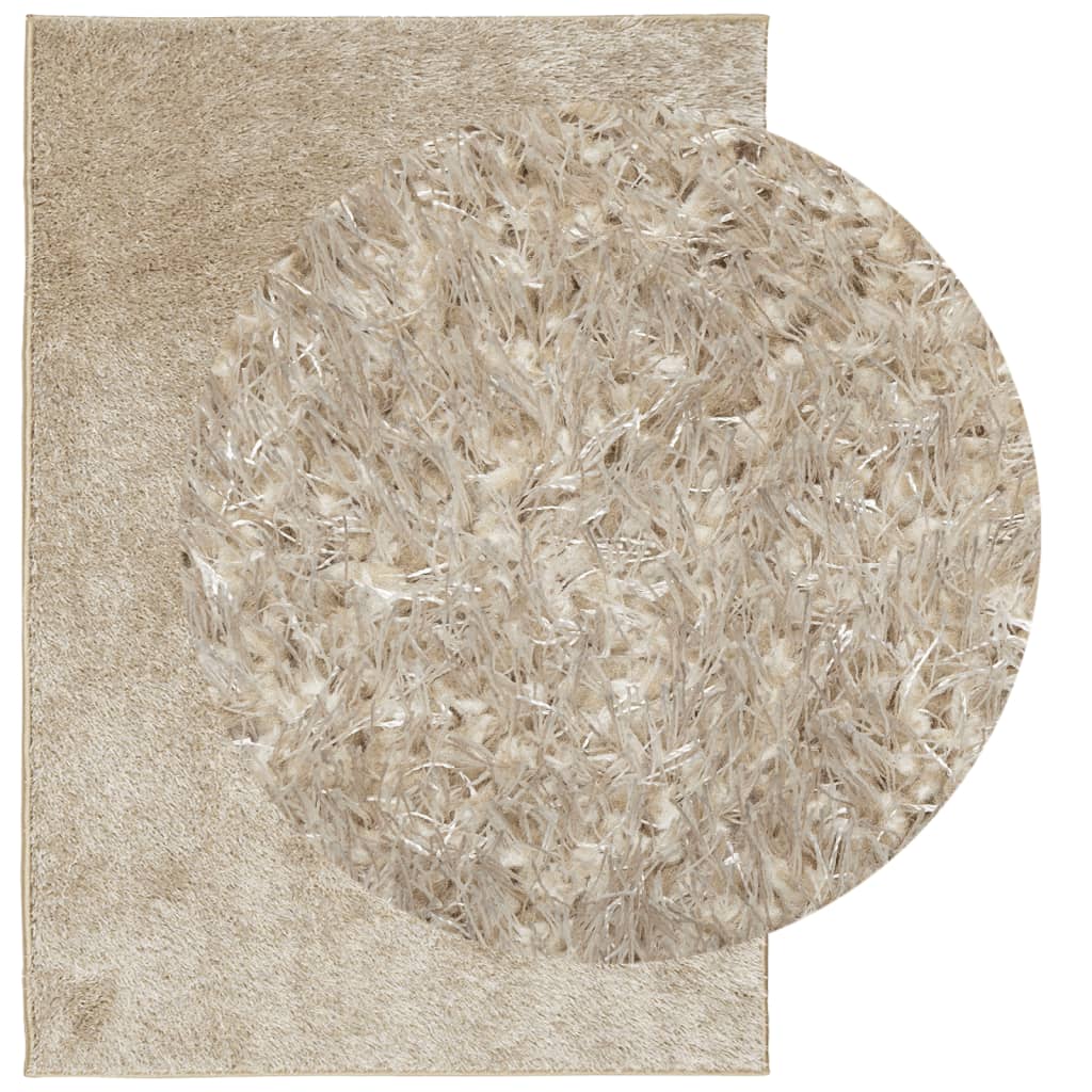 Teppich ISTAN Hochflor Glänzend Beige 140x200 cm - Speedjust Schweiz