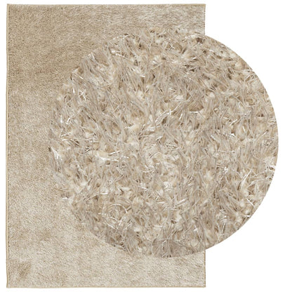 Teppich ISTAN Hochflor Glänzend Beige 140x200 cm - Speedjust Schweiz