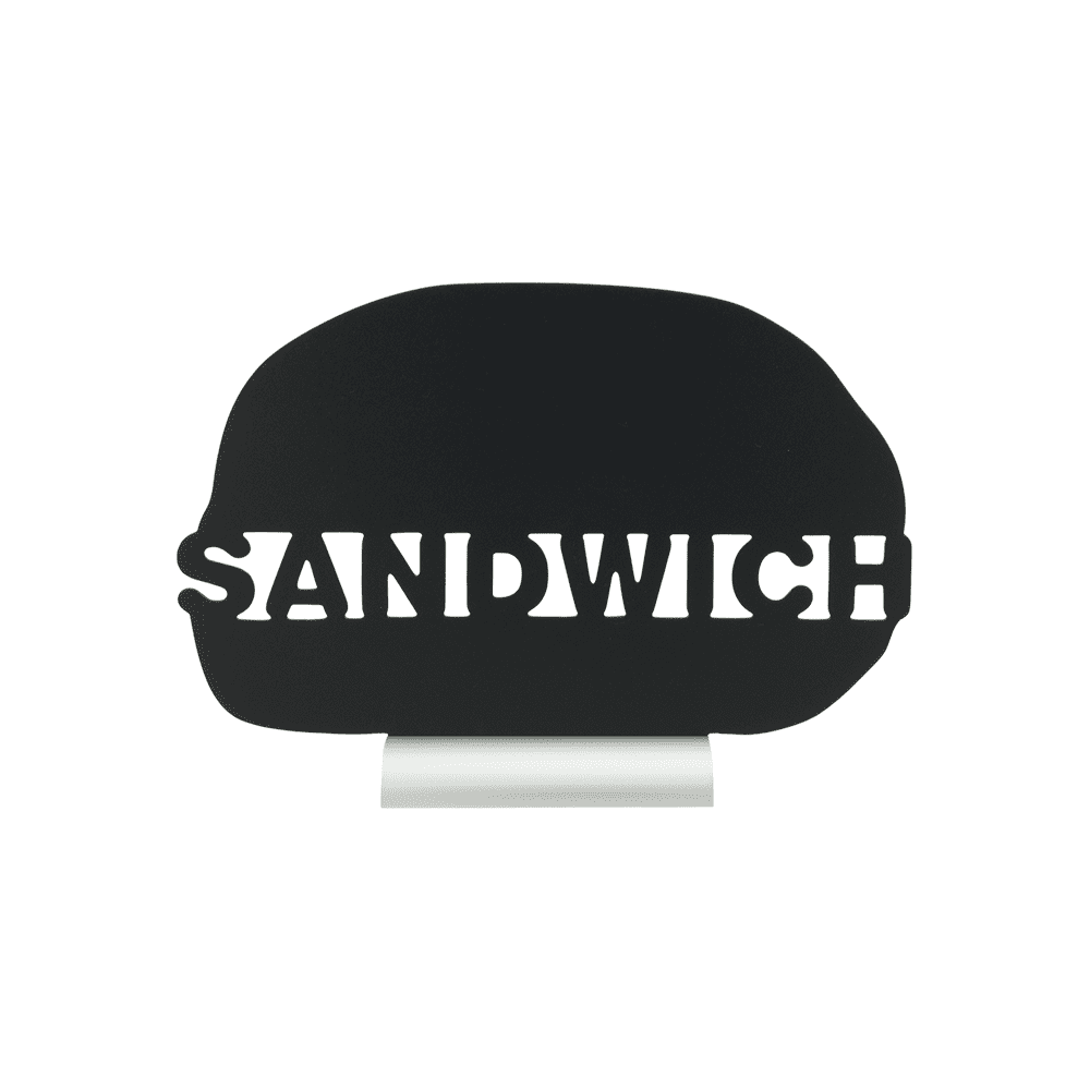 Securit®, Tischkreidetafel Aufsteller mit Aluminiumfuss, "Sandwich" Form-Silhouette, 34x24cm