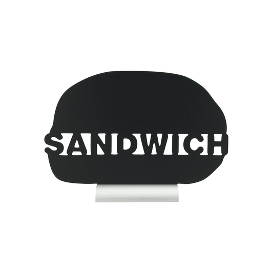 Securit®, Tischkreidetafel Aufsteller mit Aluminiumfuss, "Sandwich" Form-Silhouette, 34x24cm
