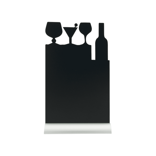 Securit®, Tischkreidetafel Aufsteller mit Aluminiumfuss, "Cocktail" Form-Silhouette, 21x35cm