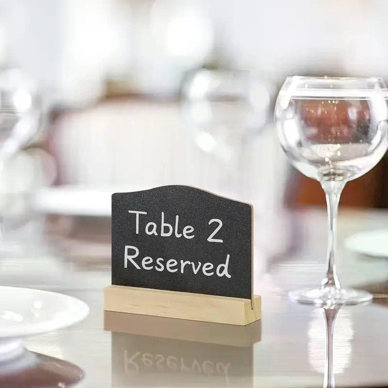 Tischkreidetafel "Mini" mit Holzsockel, 10er - Set, 10x8cm - Tischaufsteller / Tags - Speedjust Schweiz