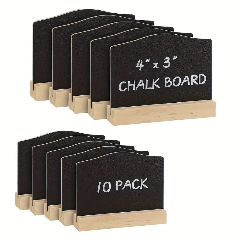Tischkreidetafel "Mini" mit Holzsockel, 10er - Set, 10x8cm - Tischaufsteller / Tags - Speedjust Schweiz