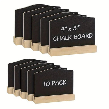 Tischkreidetafel "Mini" mit Holzsockel, 10er - Set, 10x8cm - Tischaufsteller / Tags - Speedjust Schweiz