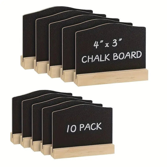 Tischkreidetafel "Mini" mit Holzsockel, 10er - Set, 10x8cm - Tischaufsteller / Tags - Speedjust Schweiz