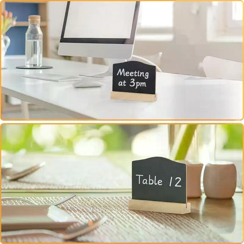 Tischkreidetafel "Mini" mit Holzsockel, 10er - Set, 10x8cm - Tischaufsteller / Tags - Speedjust Schweiz