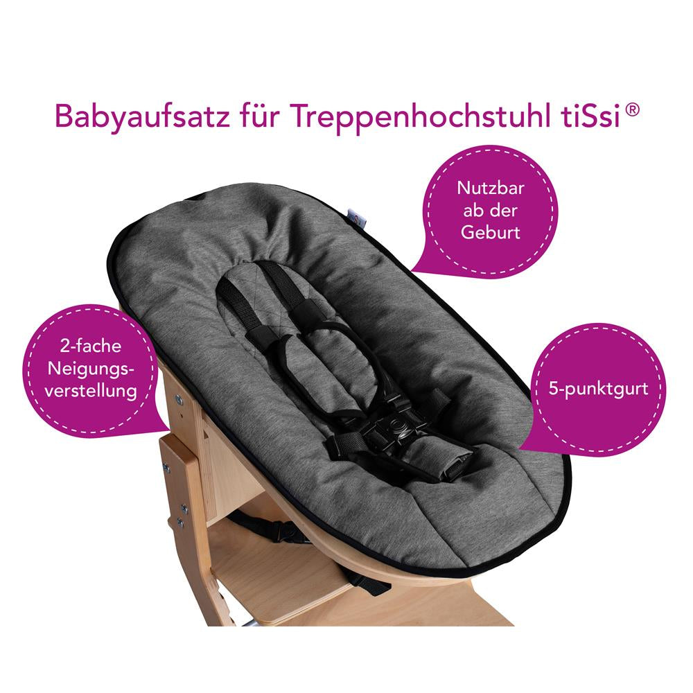 Babyaufsatz, natur - anthrazit, für Kinderhochstuhl