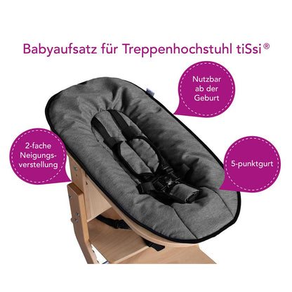 Babyaufsatz, natur - anthrazit, für Kinderhochstuhl