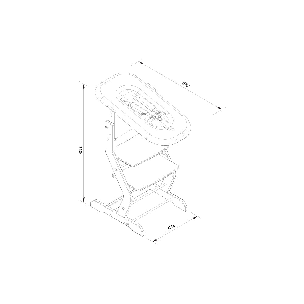 Babyaufsatz, natur - anthrazit, für Kinderhochstuhl
