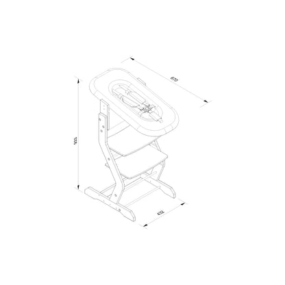 Babyaufsatz, natur - anthrazit, für Kinderhochstuhl