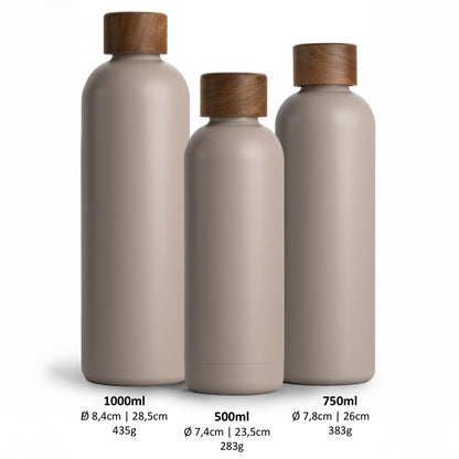 Trinkflasche Edelstahl Wood Edition