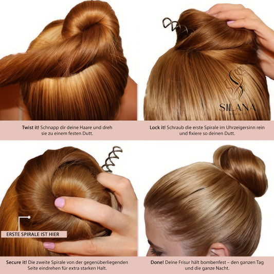 Twister Dutt Spiral Haarnadel, 5er-Set