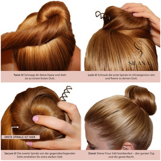 Twister Dutt Spiral Haarnadel, 5er-Set