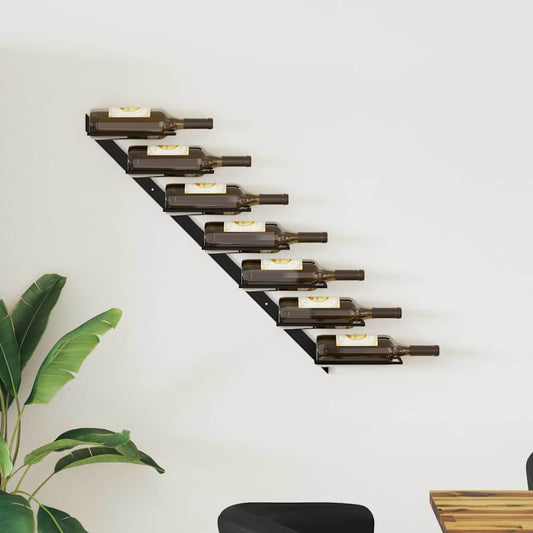 Wand - Weinregal für 7 Flaschen Schwarz Metall - Weinregale - Speedjust Schweiz