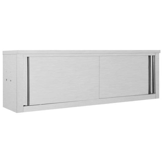 Wandhängeschrank mit Schiebetüren 150×40×50 cm Edelstahl - Speedjust Schweiz