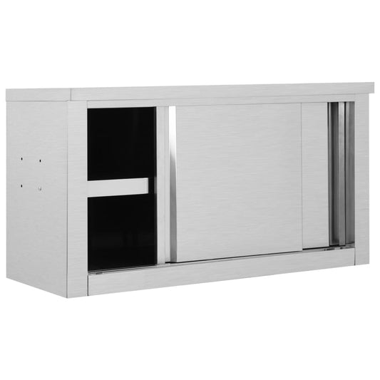 Wandhängeschrank mit Schiebetüren 90×40×50 cm Edelstahl - Speedjust Schweiz