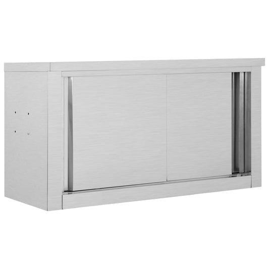 Wandhängeschrank mit Schiebetüren 90×40×50 cm Edelstahl - Speedjust Schweiz