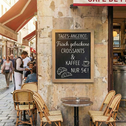 Wandkreidetafel magnetisch 51 × 68 cm, Holzrahmen Natur – B - Ware / Abverkauf / Einzelstücke - Wandtafel - Speedjust Schweiz