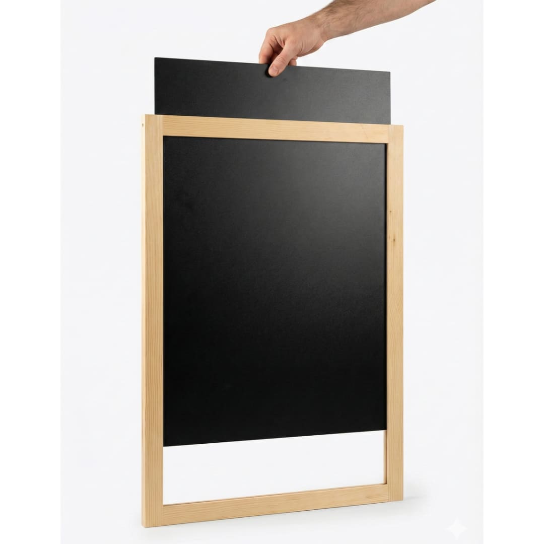 Wandkreidetafel Magnetisch 68x93cm, Holzrahmen Natur - B - Ware / Abverkauf - Wandtafel - Speedjust Schweiz