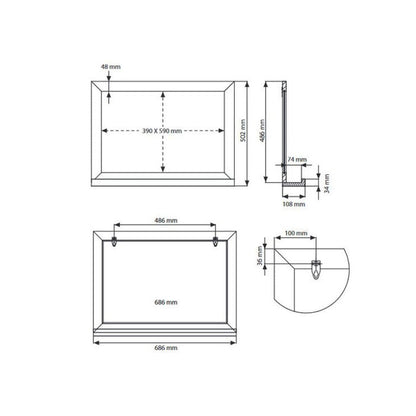 Wandkreidetafel Magnetisch mit Holzrahmen, Dunkel, 70x50cm - Wandtafel - Speedjust Schweiz