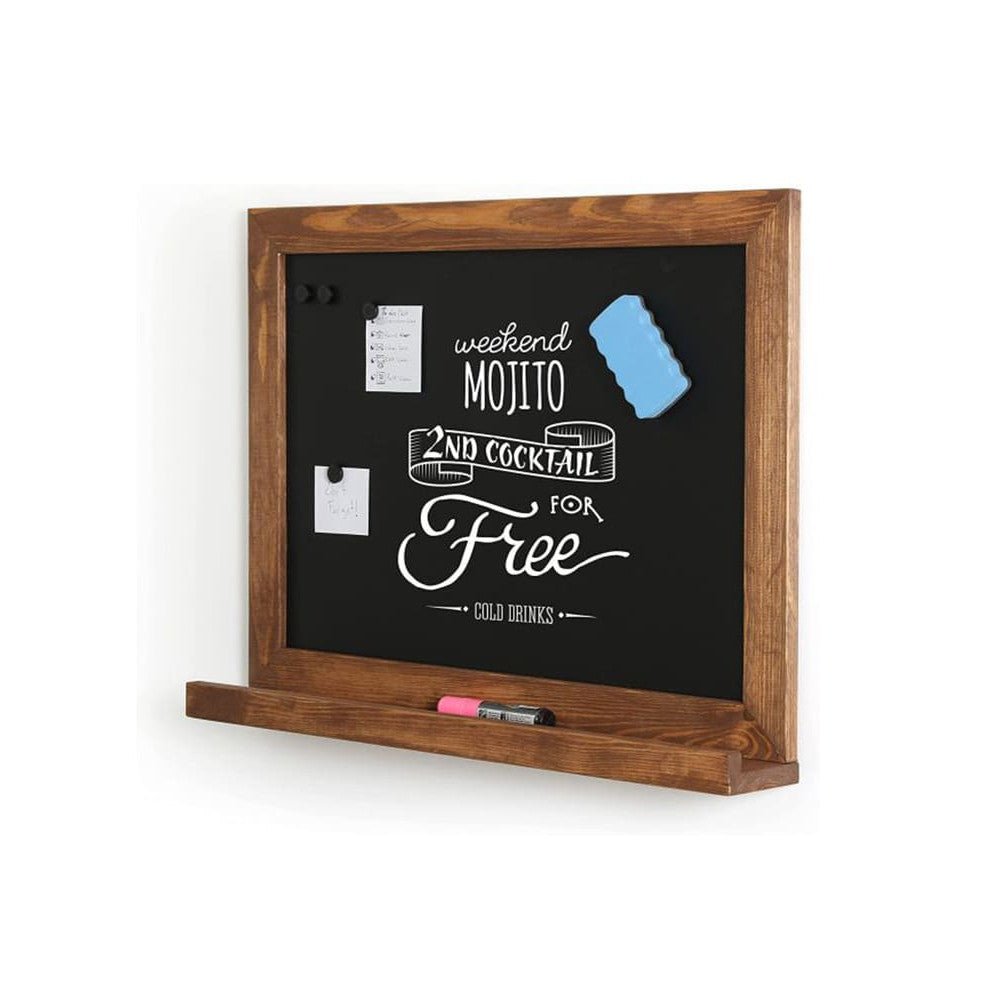 Wandkreidetafel Magnetisch mit Holzrahmen, Dunkel, 70x50cm - Wandtafel - Speedjust Schweiz