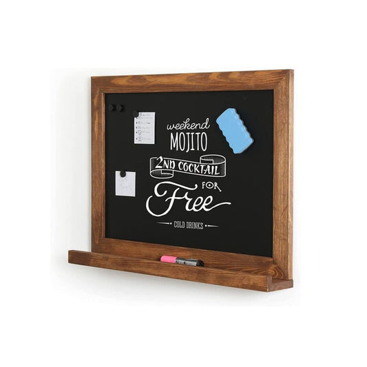 Wandkreidetafel Magnetisch mit Holzrahmen, Dunkel, 70x50cm - Wandtafel - Speedjust Schweiz
