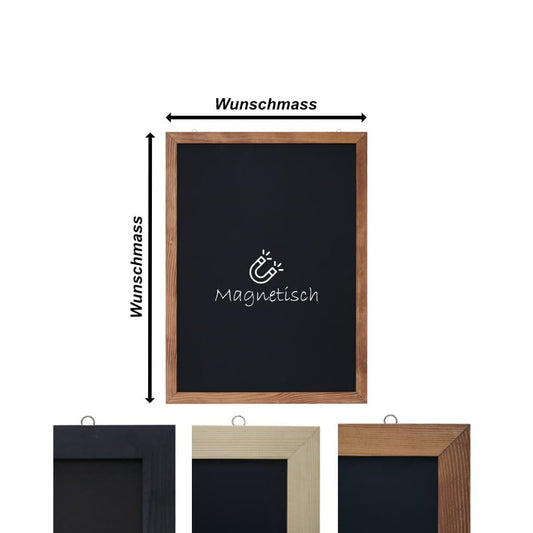 Wandkreidetafel mit Holzrahmen, magnetisch, individuell nach Mass
