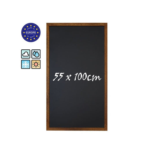 Wandkreidetafel mit Kiefer - Holzrahmen, 55x100cm, Dunkelbraun - Wandtafel - Speedjust Schweiz