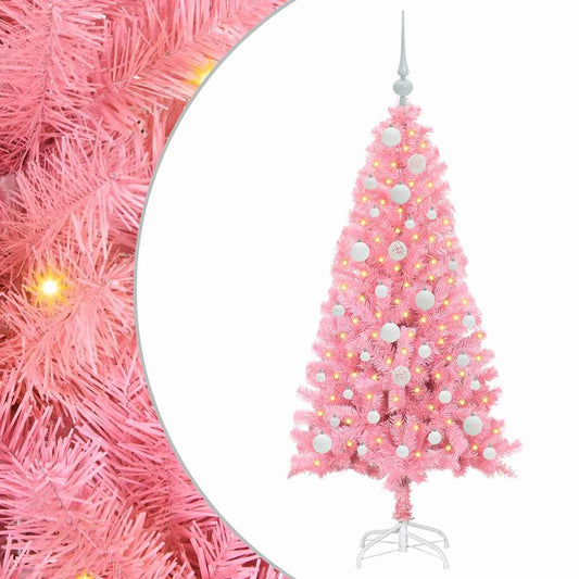 Weihnachtsbaum mit 150 LEDs mit Ständer Rosa 120 cm PVC - Speedjust Schweiz