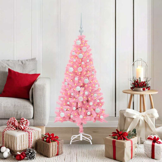 Weihnachtsbaum mit 150 LEDs mit Ständer Rosa 120 cm PVC - Speedjust Schweiz