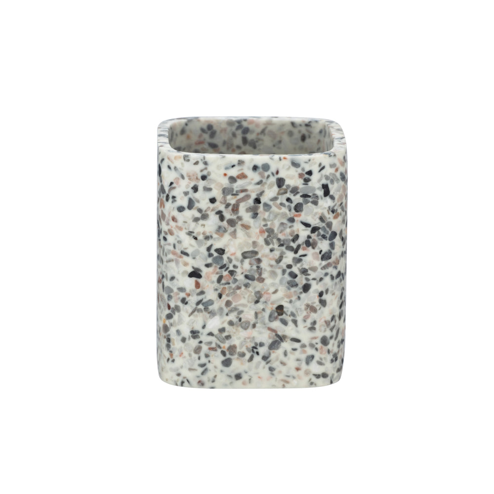 Zahnputzbecher Terrazzo, weiss