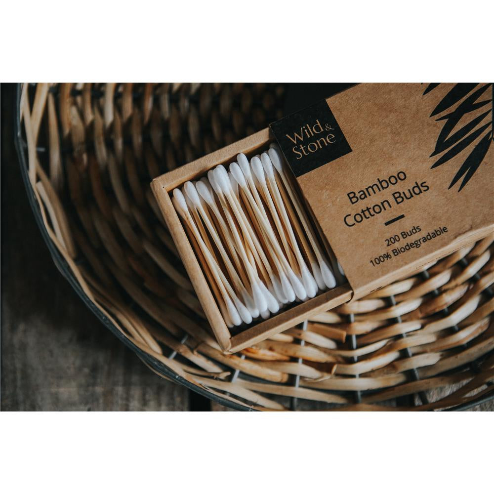Bambus Wattestäbchen, biologisch abbaubar & vegan, 200er Pack