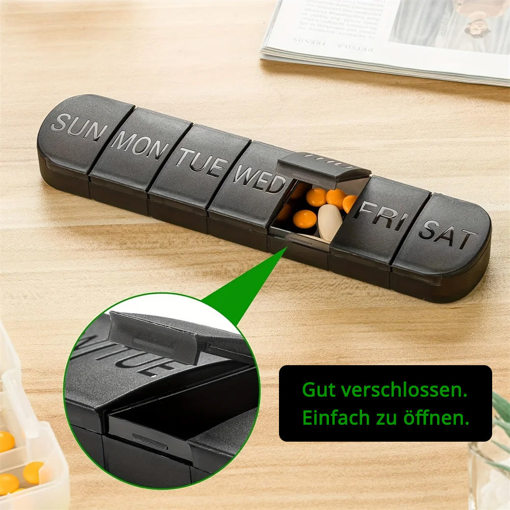 Woche Tablettenbox, rot