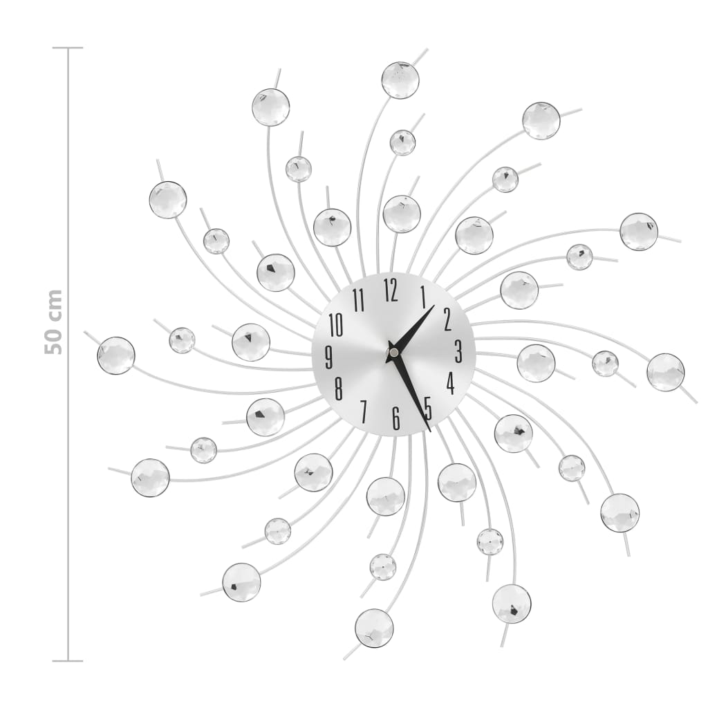 vidaXL Orologio da parete con movimento al quarzo design moderno 50 cm