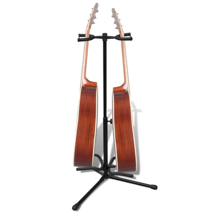 Supporto per chitarra doppio regolabile, supporto per strumenti pieghevole