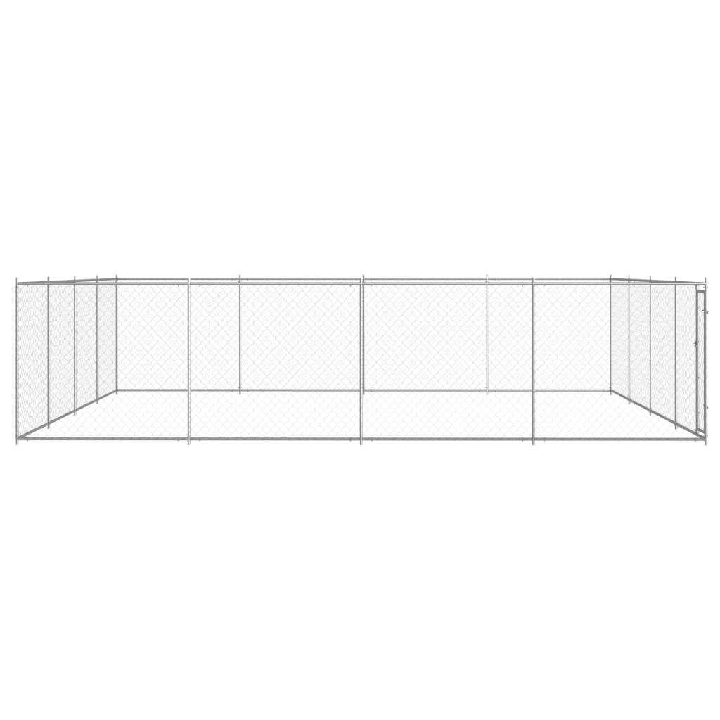 Outdoor-Hundezwinger Verzinkter Stahl 760x760x185 cm