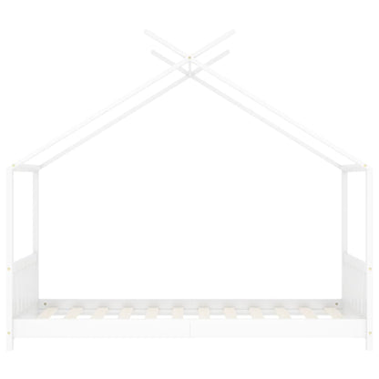 Kinder-Bettgestell Weiß Massivholz Kiefer 70 x 140 cm