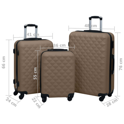 Hartschalen-Trolley-Set 3 Stk. Braun ABS