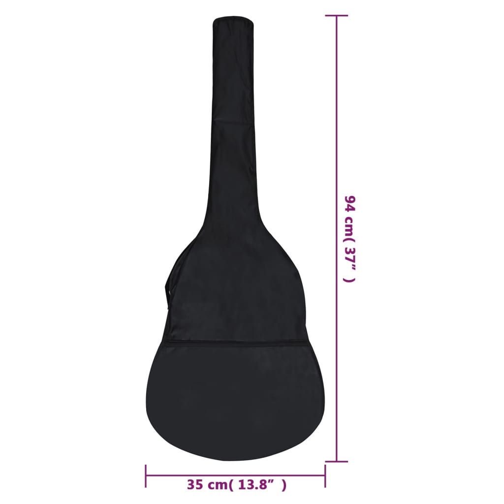 Gitarrentasche für 1/2 (34") Klassikgitarre Schwarz 94x35 cm Stoff